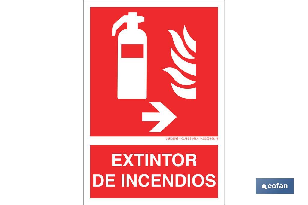 Extintor de incendios Pictograma + Texto