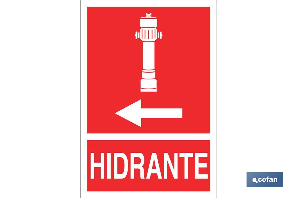 Hidrante Izquierda Pictograma + Texto Luminiscente