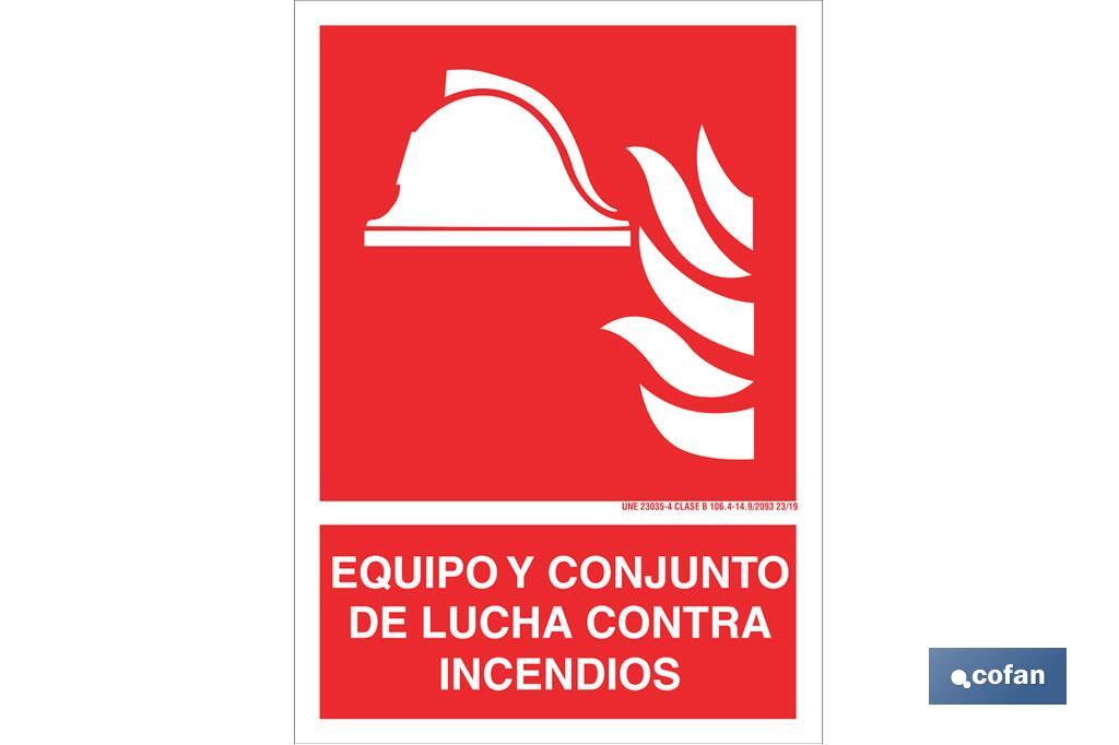 Equipo y conjunto de lucha contra incendios