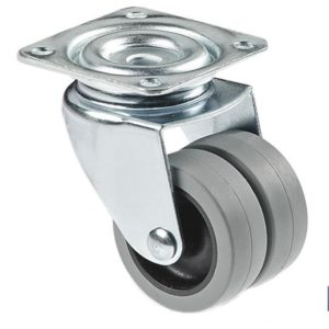 RUEDA DOBLE POLIPROPILENO PLACA Ø50MM (PACK: 1 UDS)