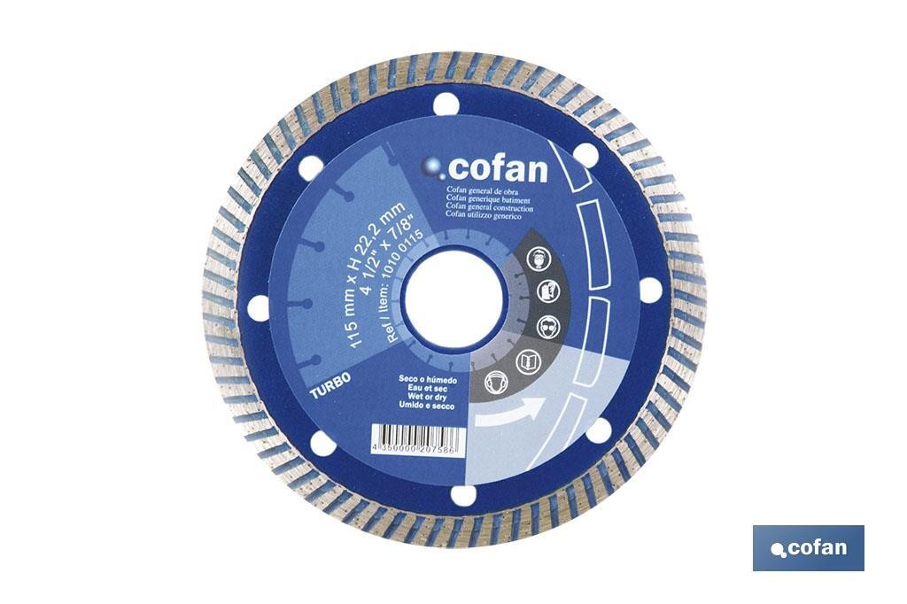 DISCO DIAMANTE TURBO BASICO 115 mm. (PACK: 1 UDS)