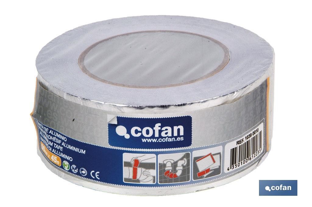 CINTA DE ALUMINIO 30 MICRAS 50 MM X 45 M (PACK: 1 UDS)