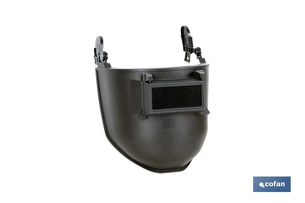 Máscara de soldar | Adaptable a casco de obra | Color negro