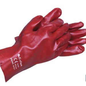 GUANTE PVC ESTANCO ROJO DE 35 Cms. (PACK: 12 UDS)