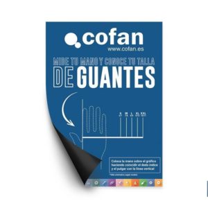 CARTEL IMANTADO 297X210 MM MEDIDOR TALLA DE GUANTES (PACK: 1 UDS)