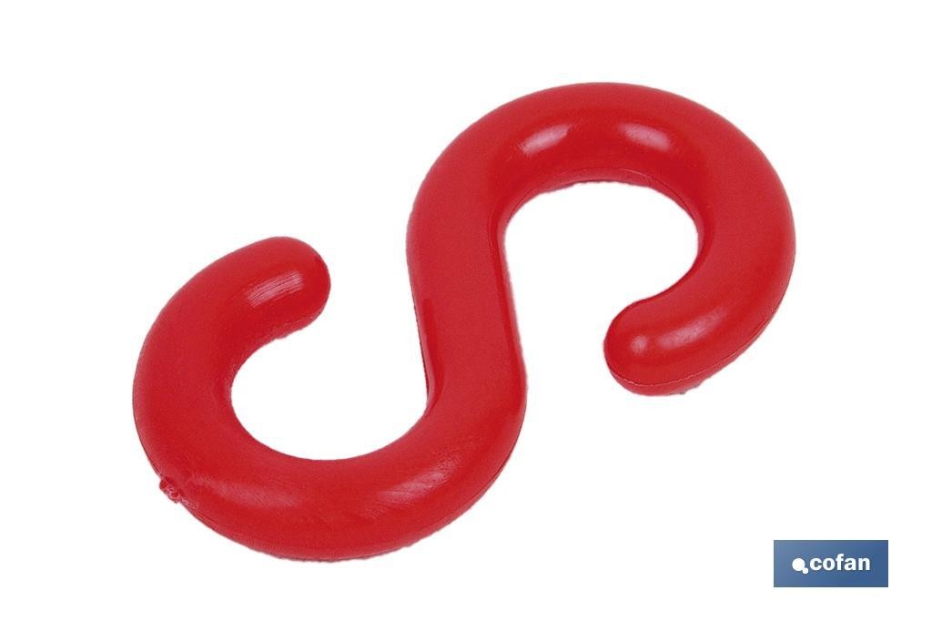 GANCHO S CADENA PLÁSTICO 8mm ROJO (PACK: 1 UDS)