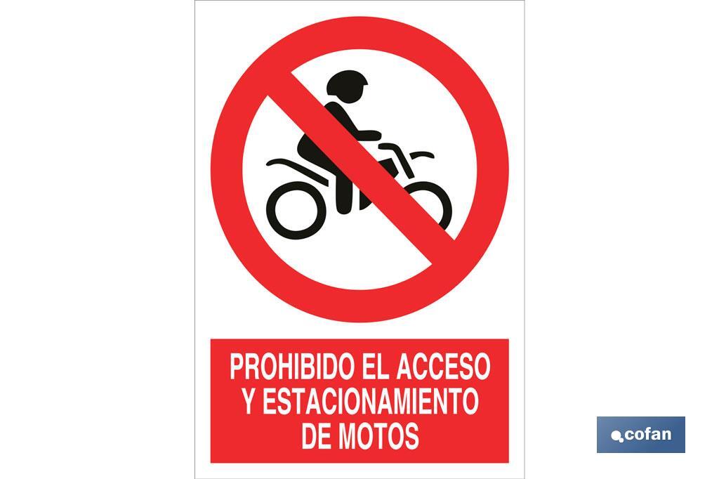 Prohibido acceso de motos