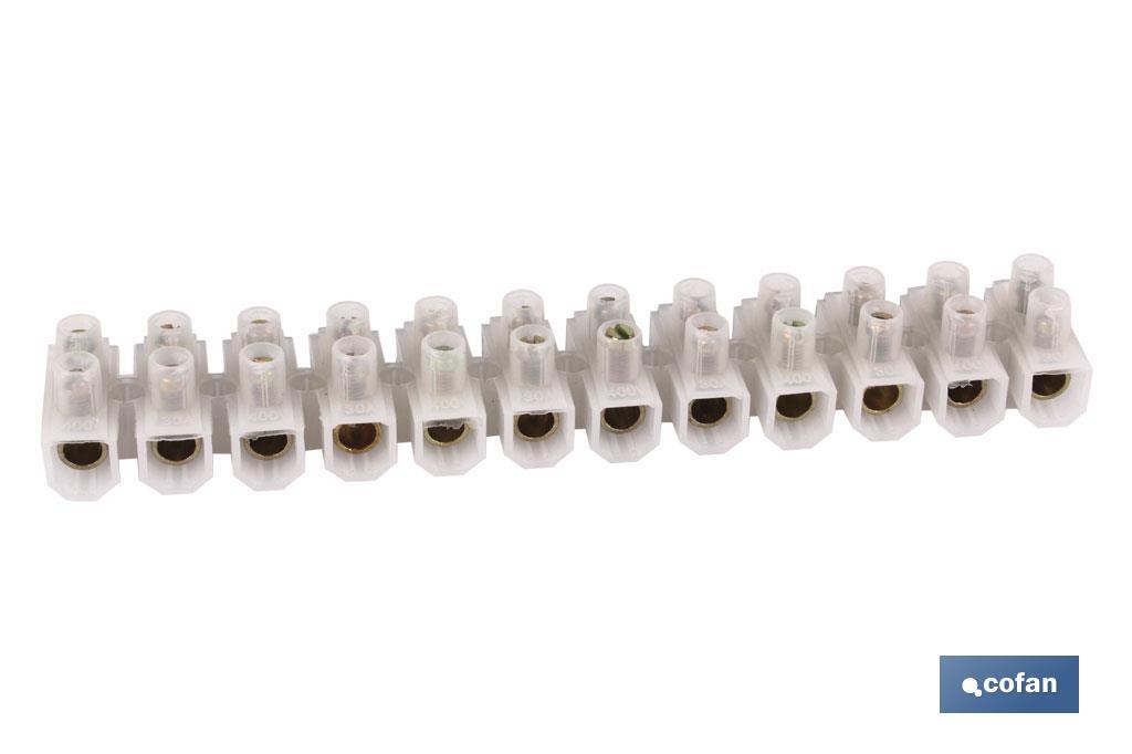 Regleta de conexión | 12 bornes para cable de varias medidas | Color Blanco