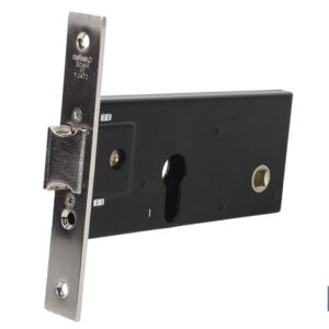 Cerradura zócalo Pera+cerradero+escudo E70 F22- Níquel (P/Metal) (PACK: 1 UDS)
