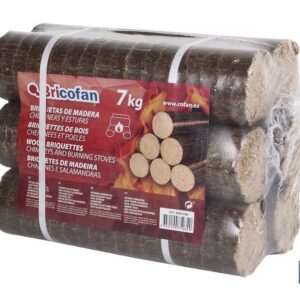 BRIQUETAS DE MADERA P/CHIMENEAS Y ESTUFAS 7 Kgs (PACK: 1 UDS)