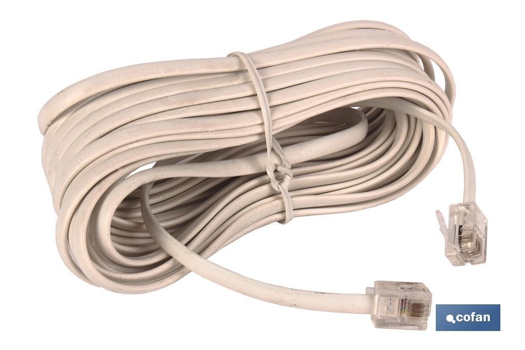 CABLE PLANO TELEFONO CON TOMAS (2.2M) (PACK: 1 UDS)