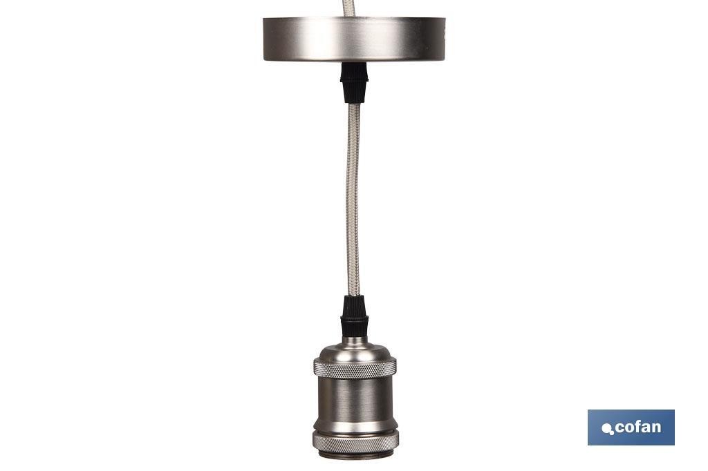 PORTALAMPARAS (CABLE+ROSETÓN) PERLA E27 100X10CM (PACK: 1 UDS)
