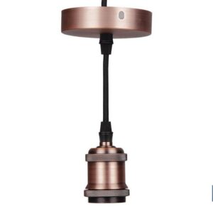 PORTALAMPARAS (CABLE+ROSETÓN) ORO ROSA E27 100X10CM (PACK: 1 UDS)