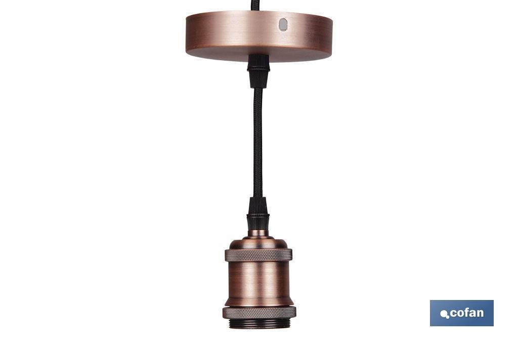 PORTALAMPARAS (CABLE+ROSETÓN) ORO ROSA E27 100X10CM (PACK: 1 UDS)