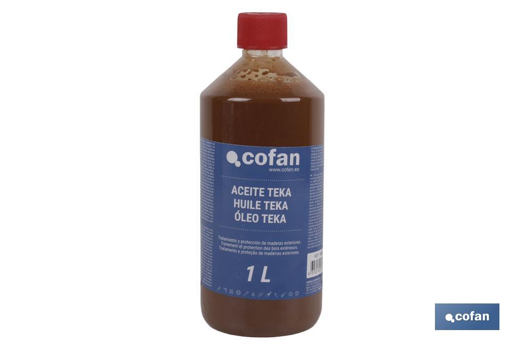 Aceite Teka Cofan | Envase 1 L | Ideal para Maderas Exteriores-Interiores