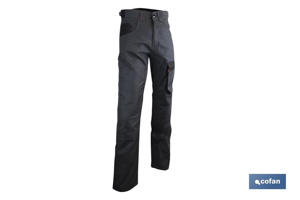 Pantalón de Trabajo | Modelo Quant | Material: 60% algodón y 40% poliéster | Color Girs/Negro