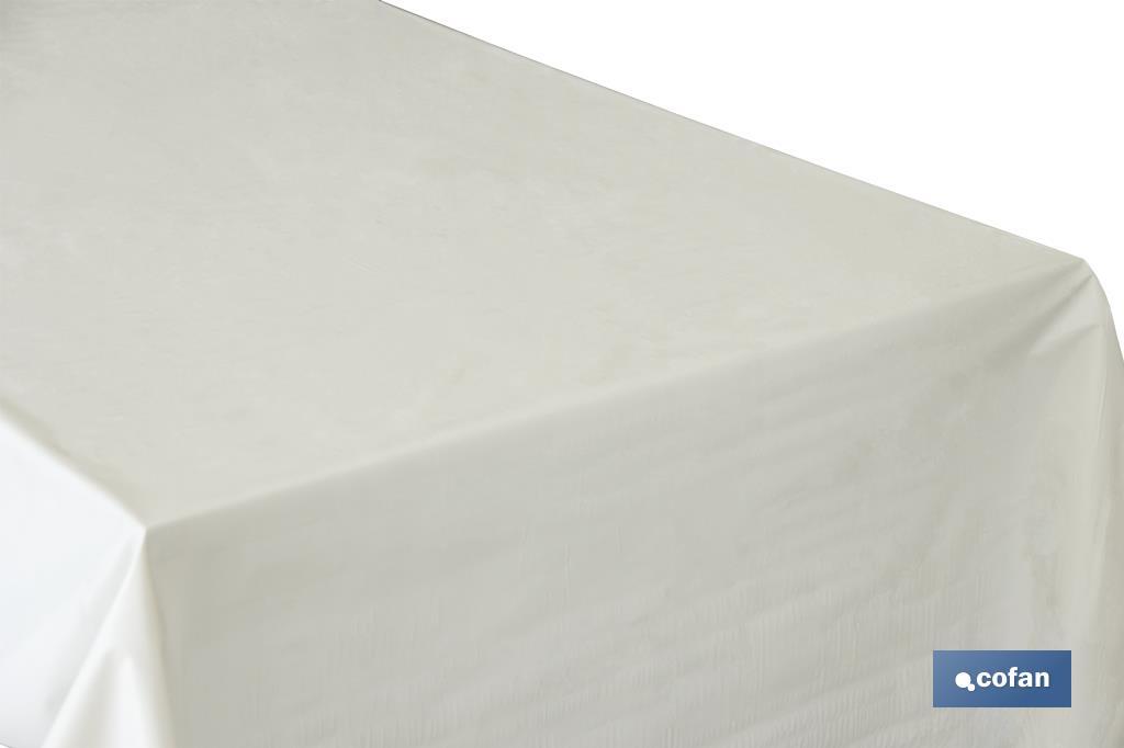 Protector de mesa | Medida 1,40 x 50 m | Material PVC | Color blanco | Modelo Pureza