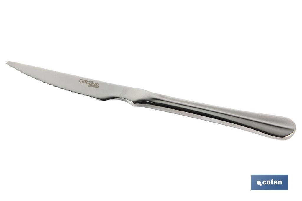 Cuchillo de carne | Modelo Bolonia I Fabricado en Acero inox. 18/0 I Envase blíster 2 uds. o 12 uds.