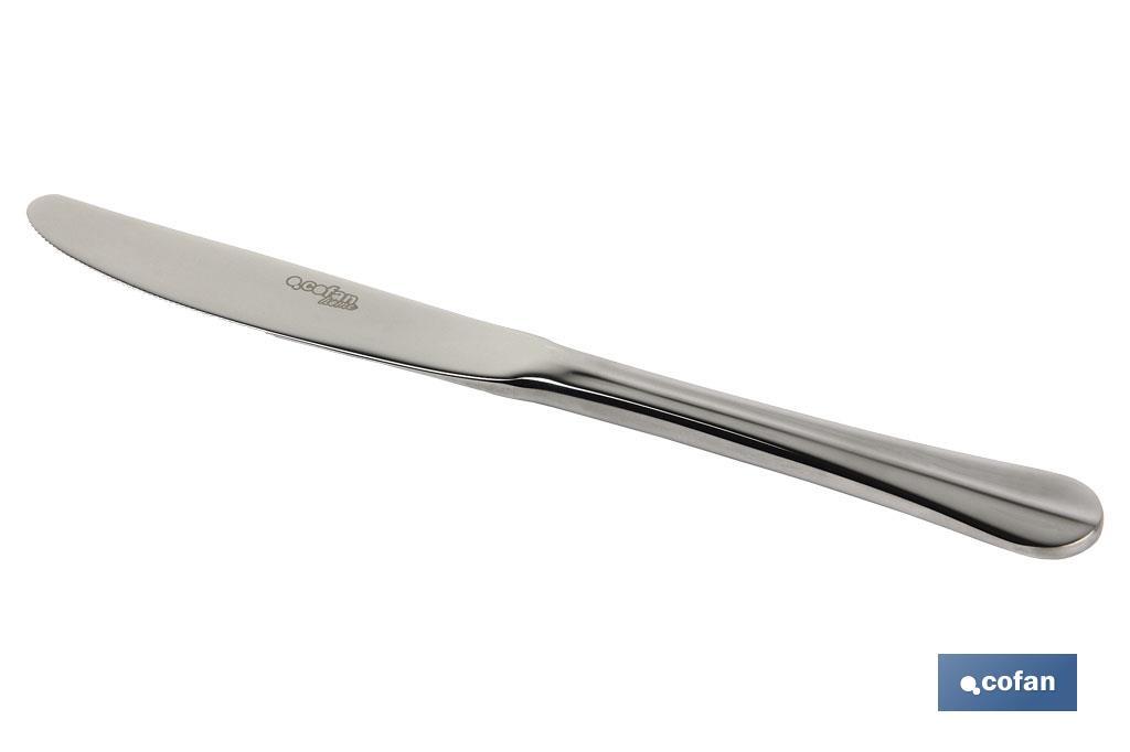 Cuchillo de mesa | Modelo Bolonia | Fabricado en Acero inox. 18/0 I Envase blíster 2 uds. o 12 uds.