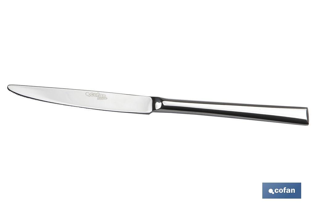 Cuchillo de mesa | Modelo Bari | Fabricado en Acero inox. 18/10 | Envase blíster 2 uds. o 12 uds.