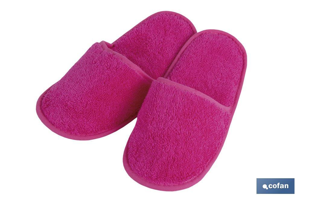 Zapatillas de Baño | Color Fucsia | 100% algodón | Gramaje 500g/m2 | Talla M o L