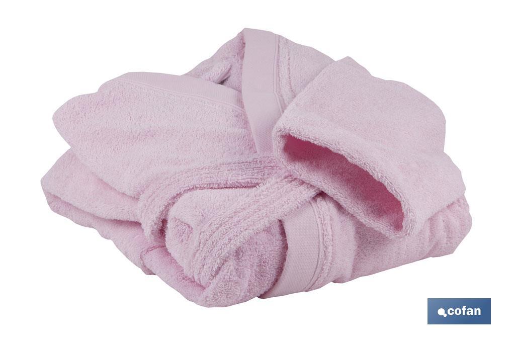 Albornoz Color rosa claro | 100% algodón | Gramaje 500g/m2 | Talla S, M, L, XL o XXL