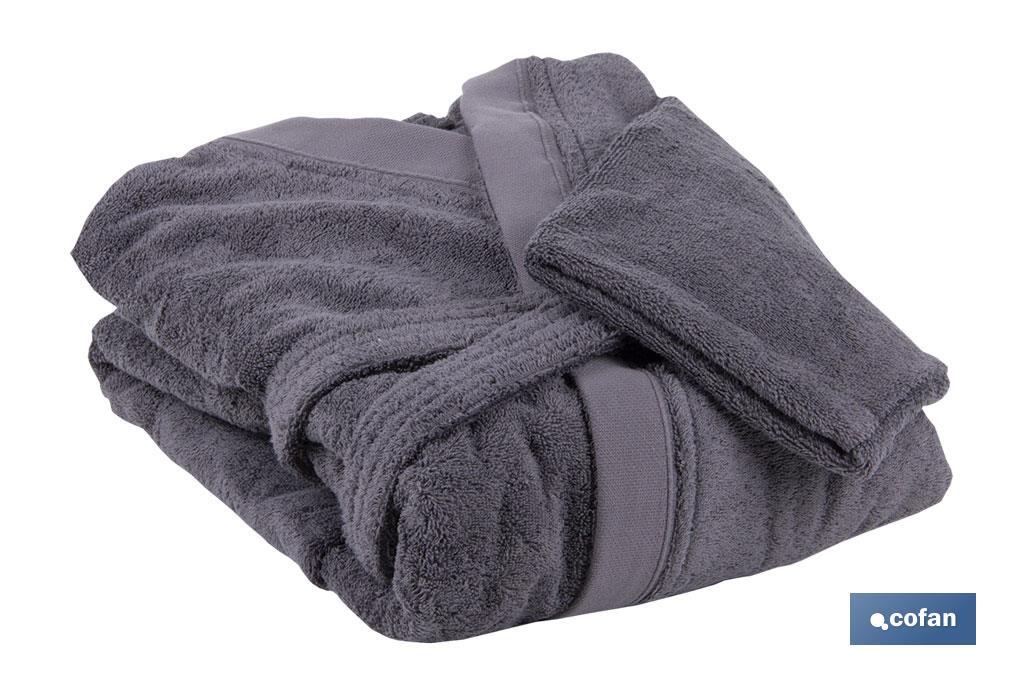 Albornoz Color Antracita | Gramaje 500 g/m2 | Modelo Piedra | Talla S, M, L, XL o XXL