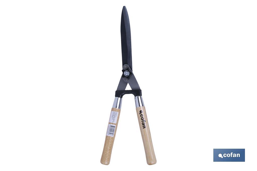 Cizalla corta setos profesional con cuchillas de 22cm | Mango ergonómico de madera