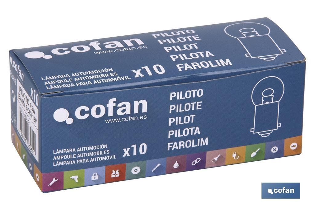 LÁMPARA COFAN PILOTO R5W (BA15s SCC) 12V (PACK: 10 UDS)