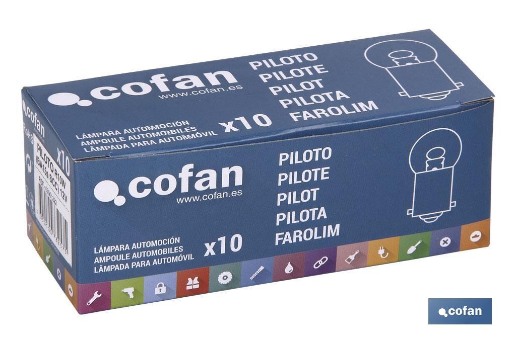 LÁMPARA COFAN PILOTO R10W (BA15s SCC) 12V venta unitaria (PACK: 1 UDS)