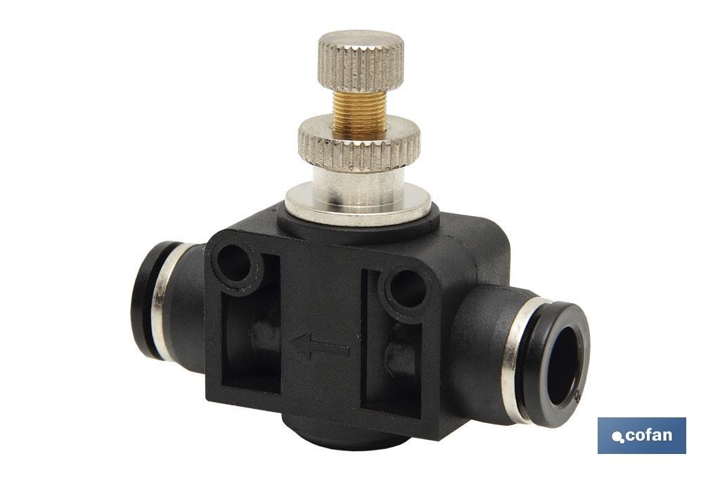 REGULADOR DE FLUJO UNIDIRECCIONAL EN LINEA TUBO-TUBO D-10 (PACK: 1 UDS)
