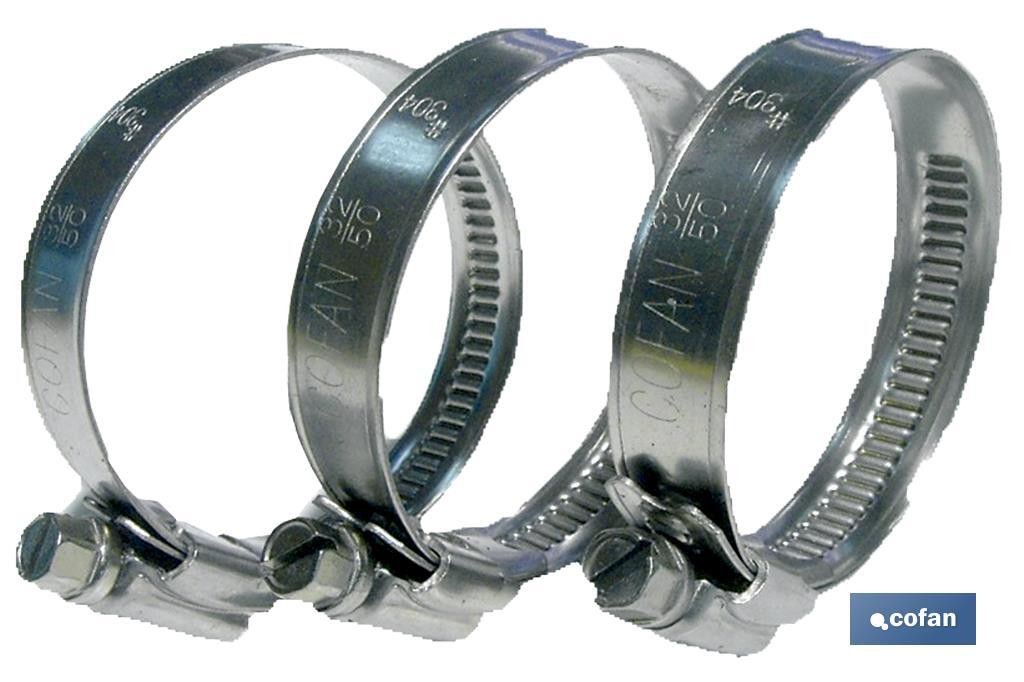 ABRAZADERA INOX A-2 BANDA 9mm 50-70 (PACK: 100 UDS)