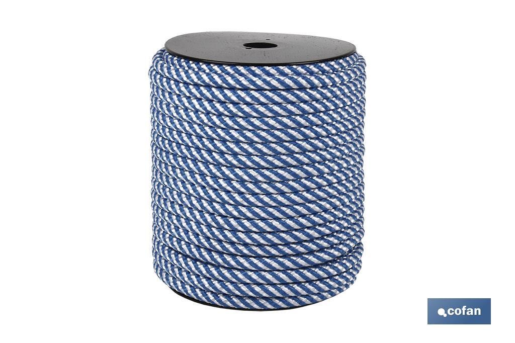 CARRETE CUERDA TR. HELICOIDAL 8MM 200 MTS BCO/AZUL (PACK: 1 UDS)